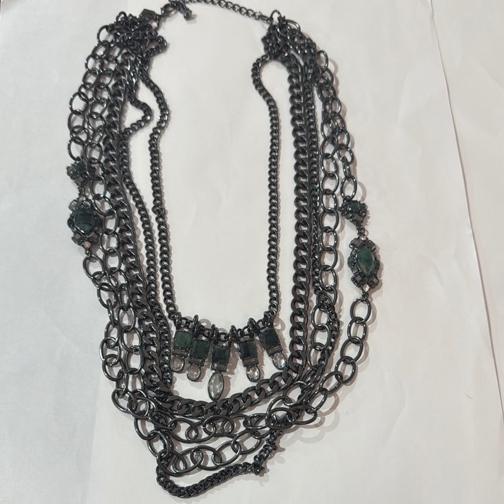 6TH & LN Elegant Black Multi-Layer Necklace